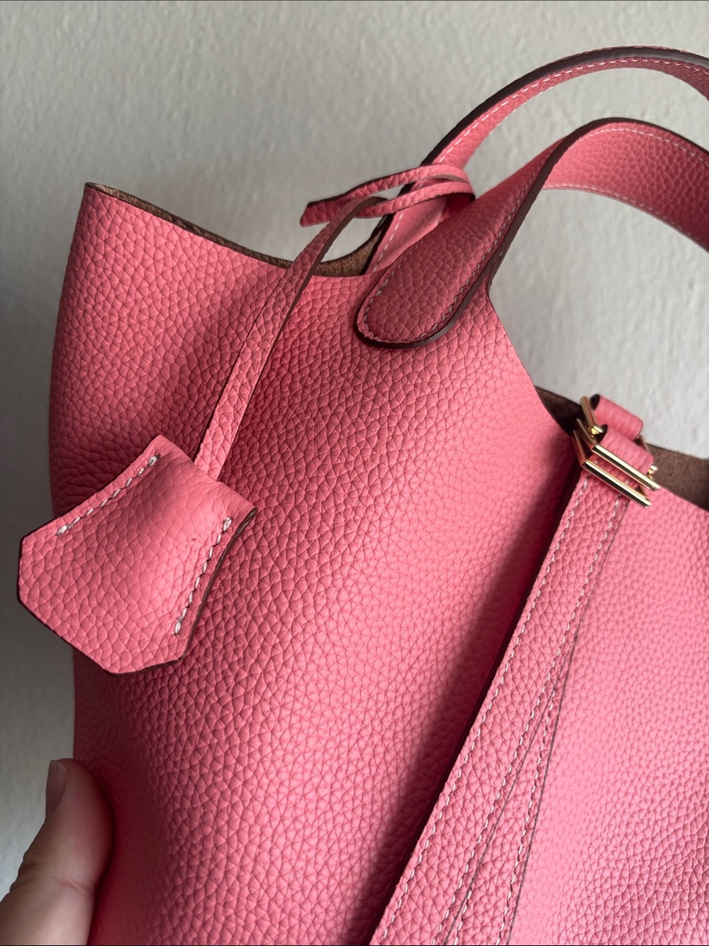 Coral Pink Togo Leather Pico HandBag